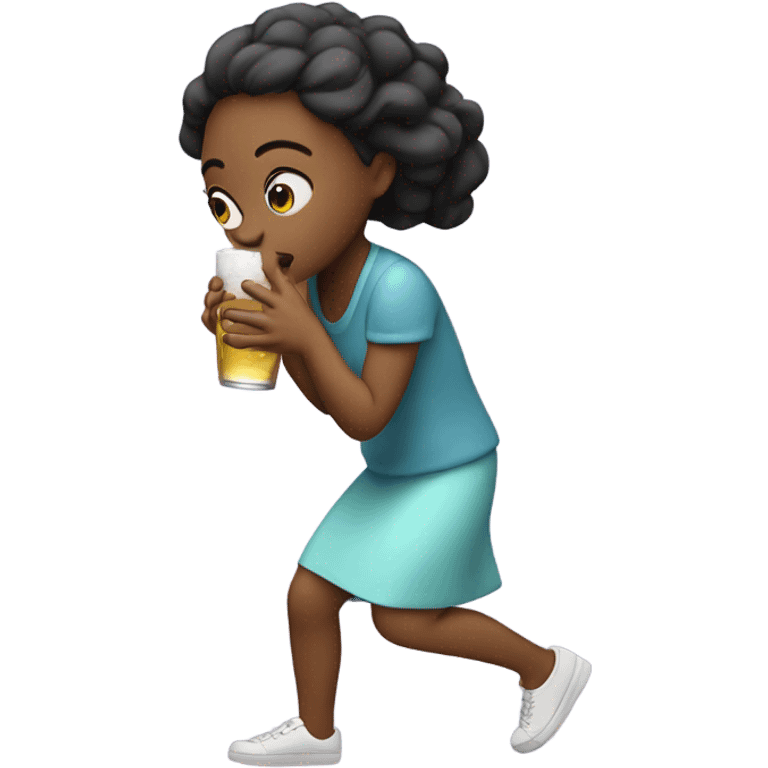 dizzy girl drinking  emoji