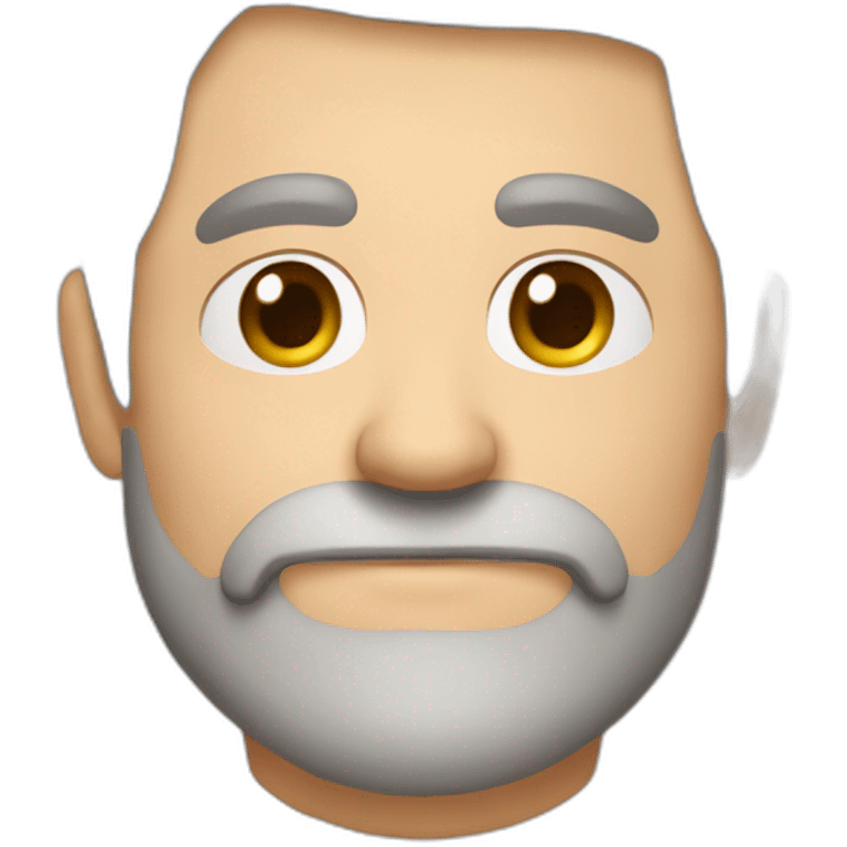 Middle-aged brown-haired, grey-bearded guy who is happily instrentive and hyperactive emoji