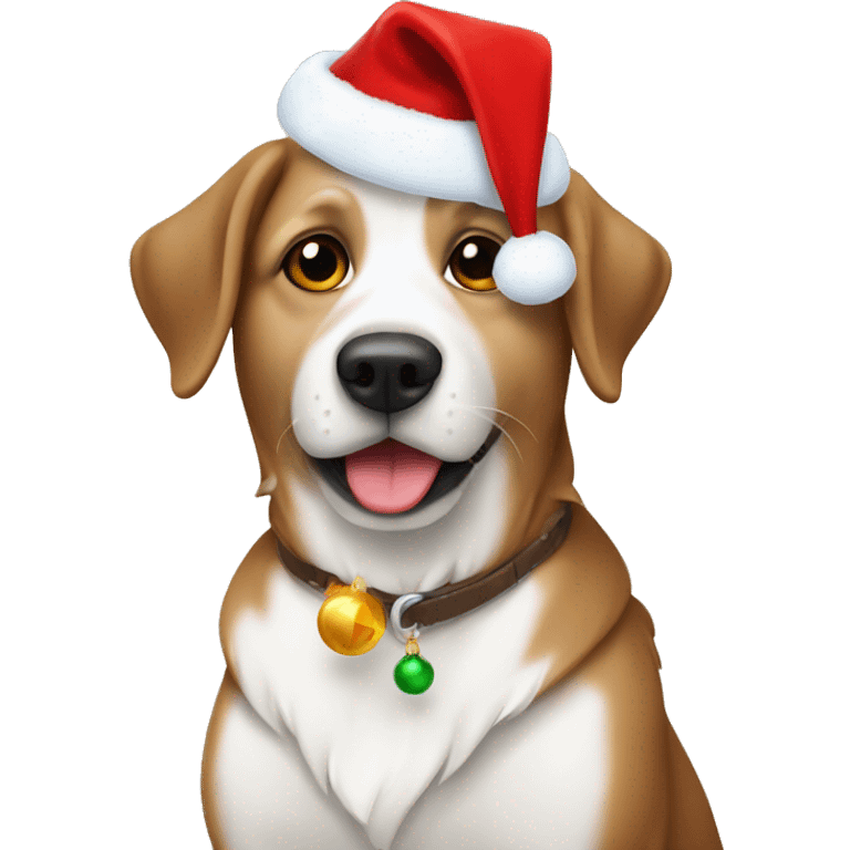 Hond with kerst emoji