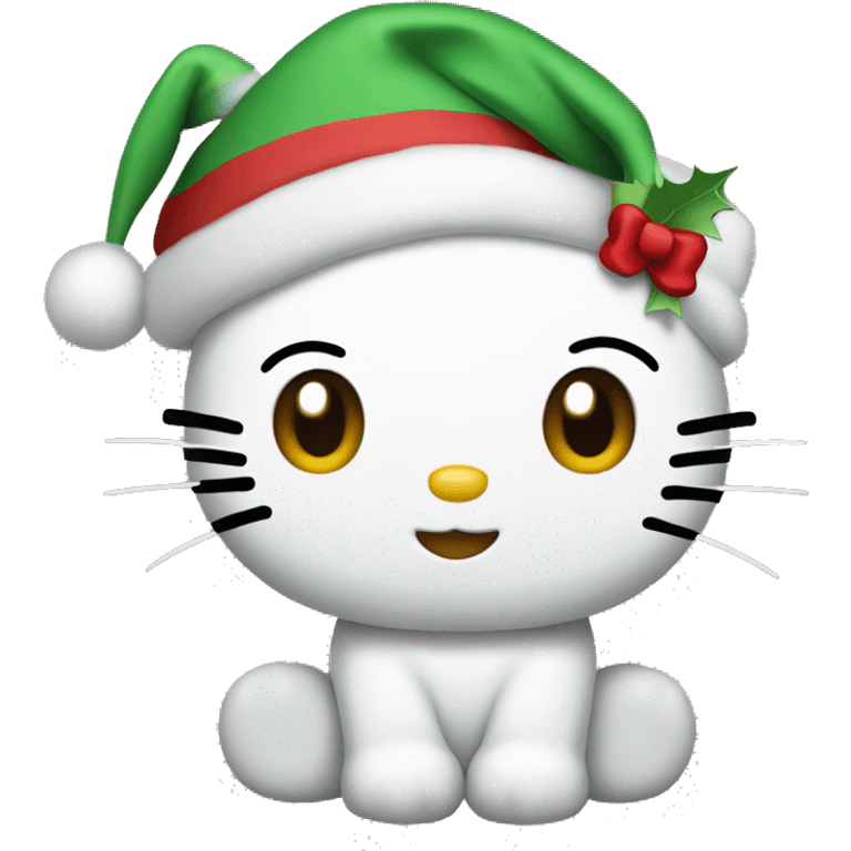 Hello kitty wearing a Christmas hat  emoji