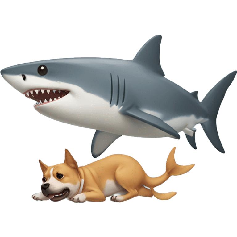 Shark with dog emoji