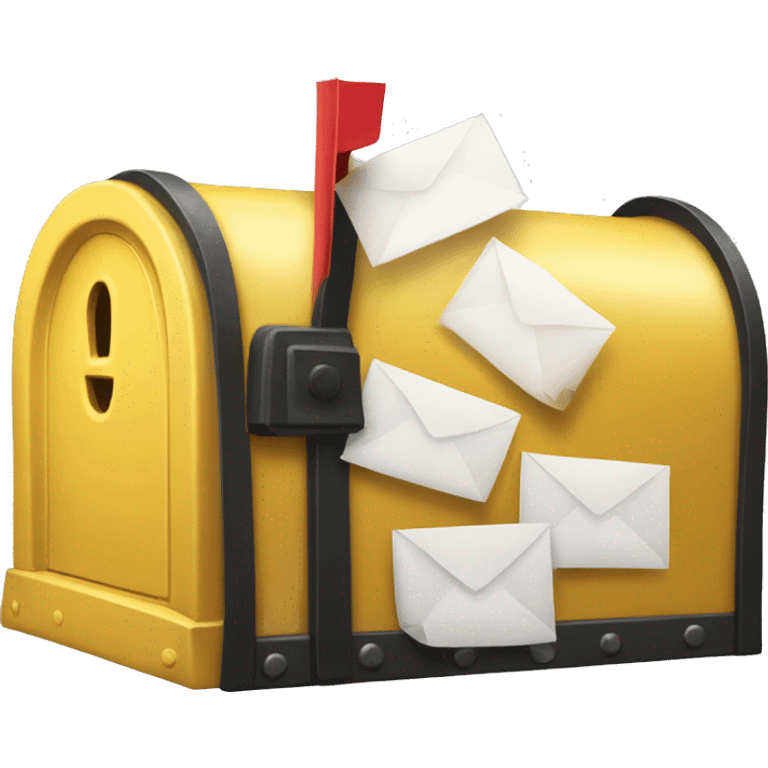 Overstuffed yellow mailbox emoji