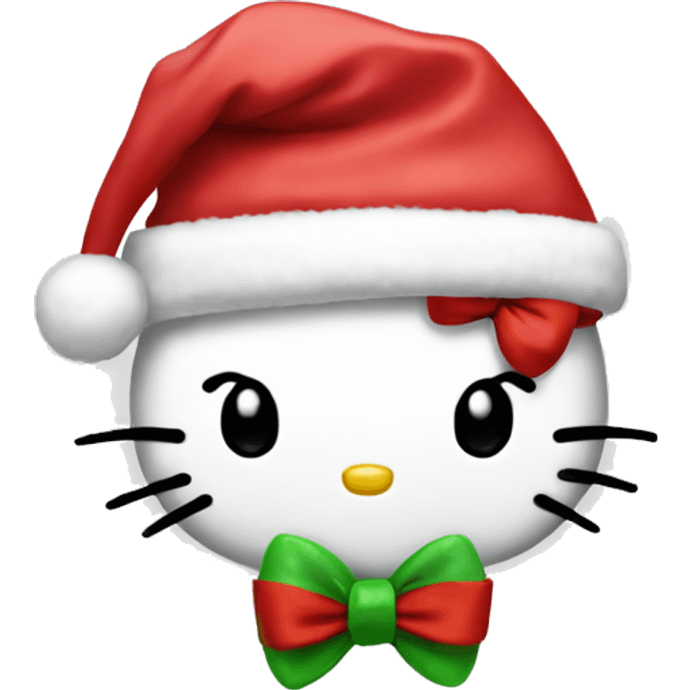 Hello kitty with Christmas hat emoji