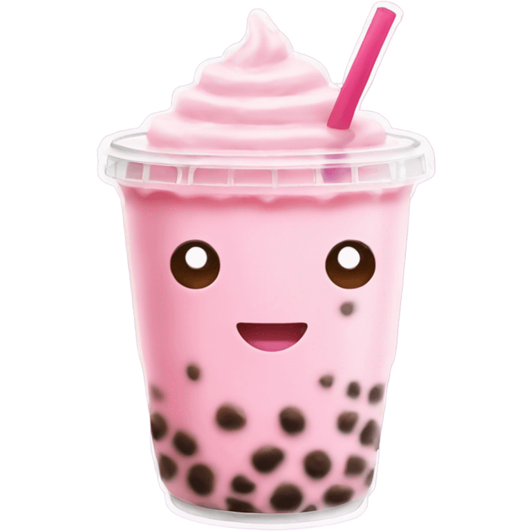 Light Pink boba tea realistic  emoji