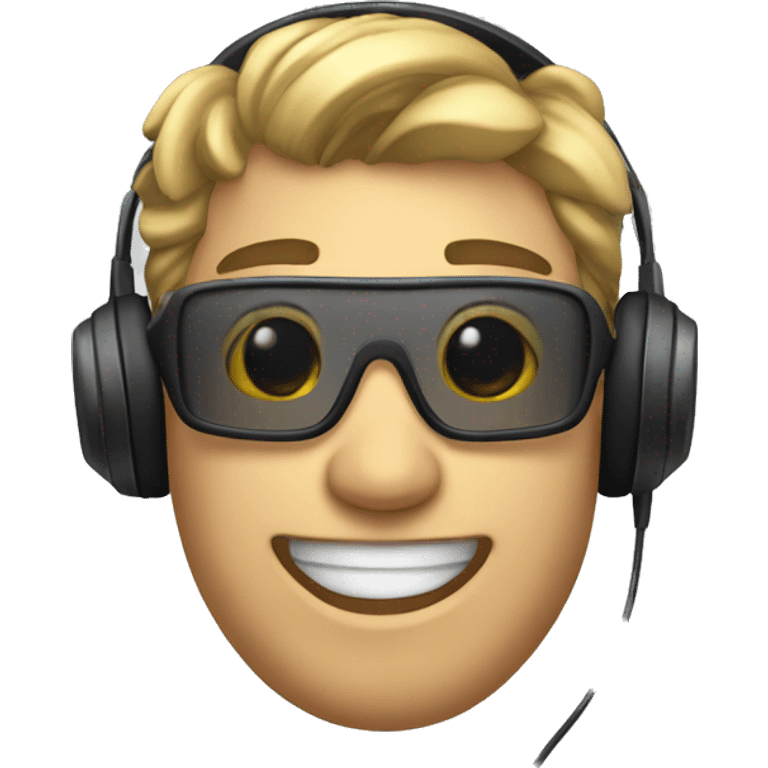 gamer with headset smiling emoji