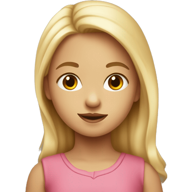 Niña rubia dibujando  emoji