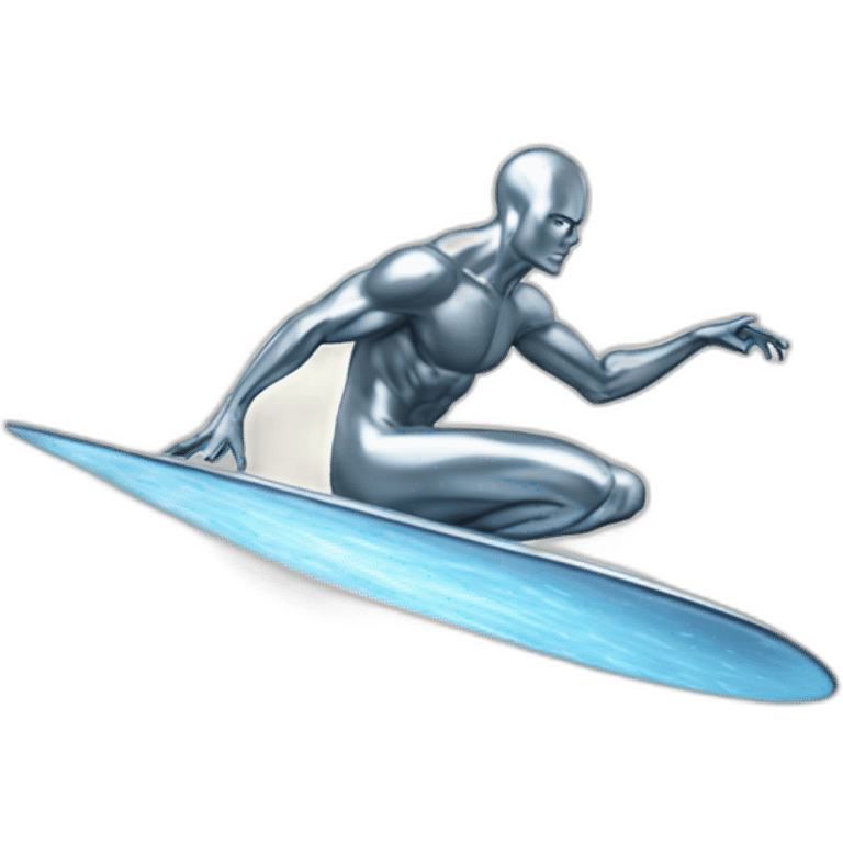 Silver surfer on a cloud emoji