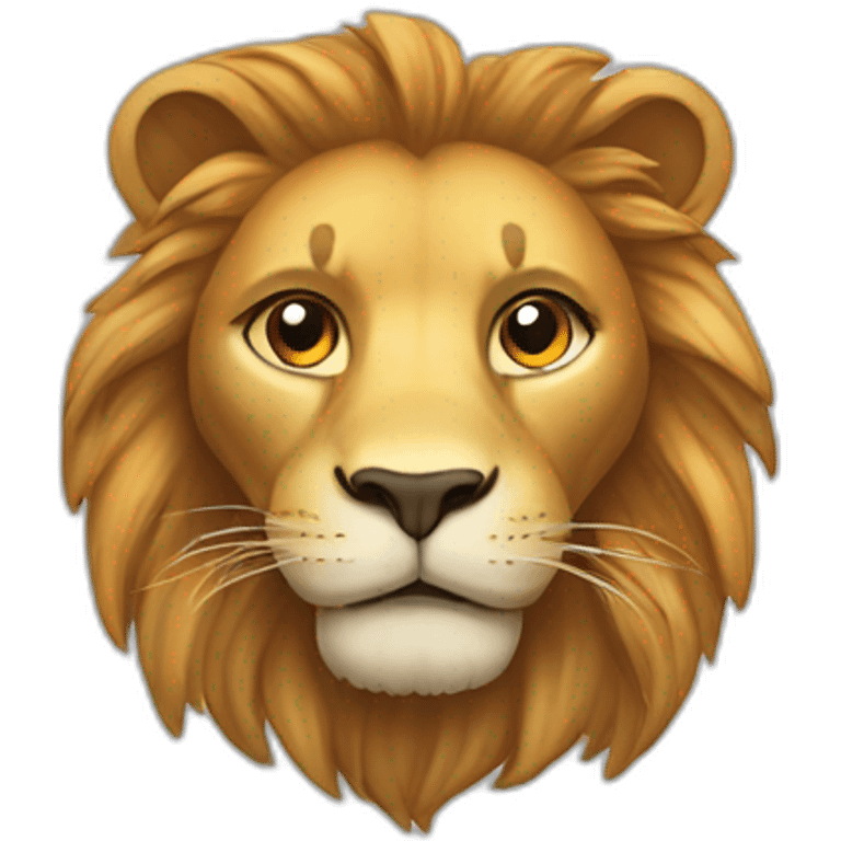 Un lion sur un chat emoji