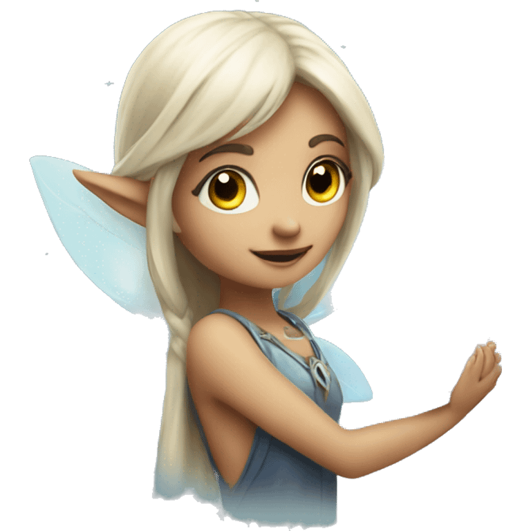 Moon with a fairy next to her  emoji