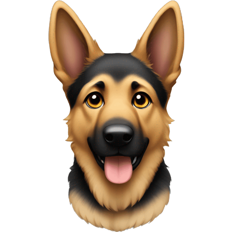 German Shepherd with floppy ears and fluffy fur emoji