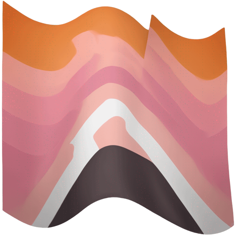 lesbian pride flag with seven horizontal stripes: dark orange, orange, light orange, white, pink, dusty pink, and dark rose. emoji