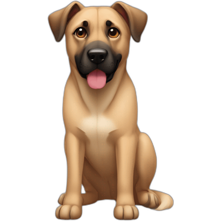 Mixture between a kangal dog and a malinois dog With folded ears emoji