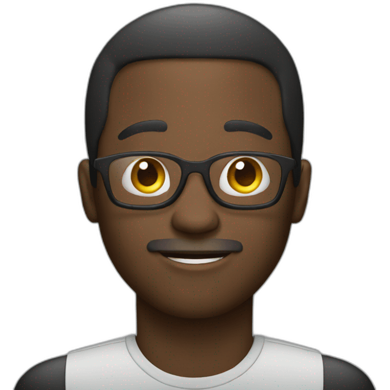 black man with cell phone emoji