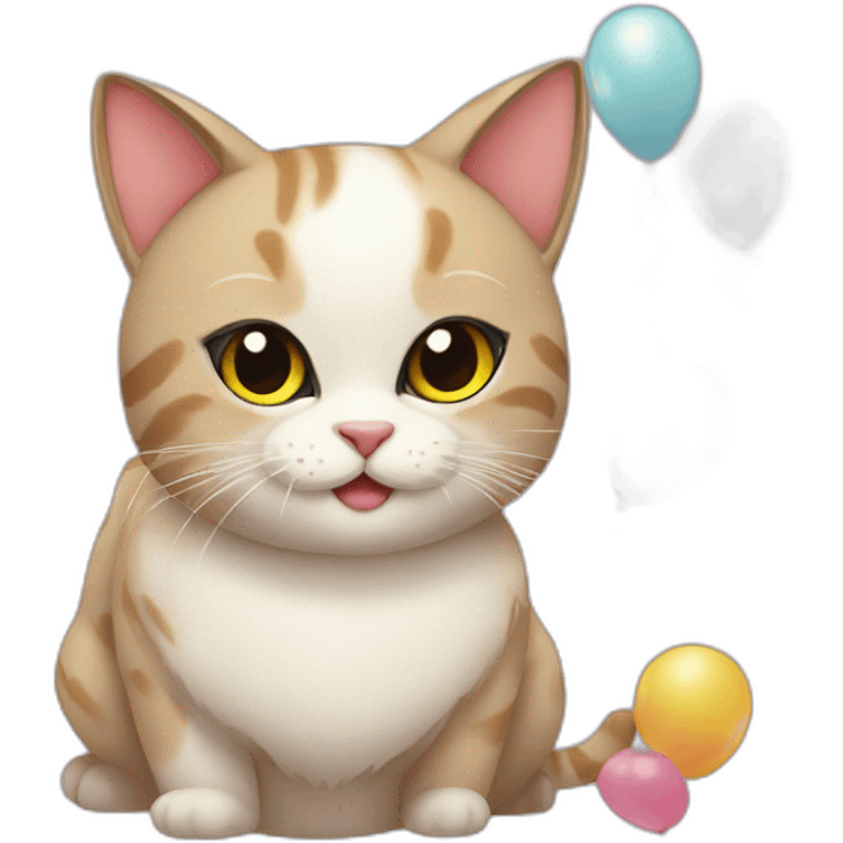 japanese cats at a birthday party emoji