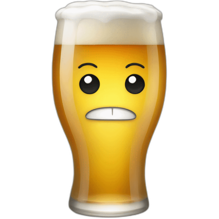 beer glass with a face emoji