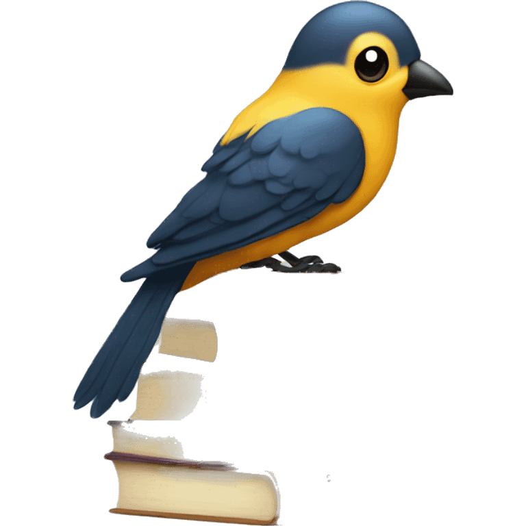 Bird book stack emoji