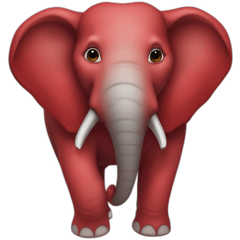 Red colored hart shaped elephant emoji