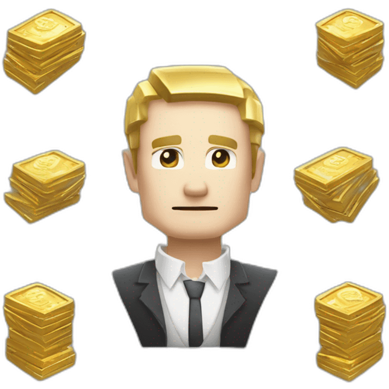 white skinned man head banker rich crypto usd gold money future cyberpunk magic safe pokemon minecraft emoji