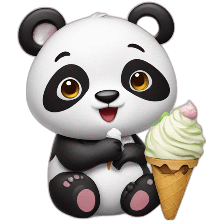 Panda eating ice cream emoji