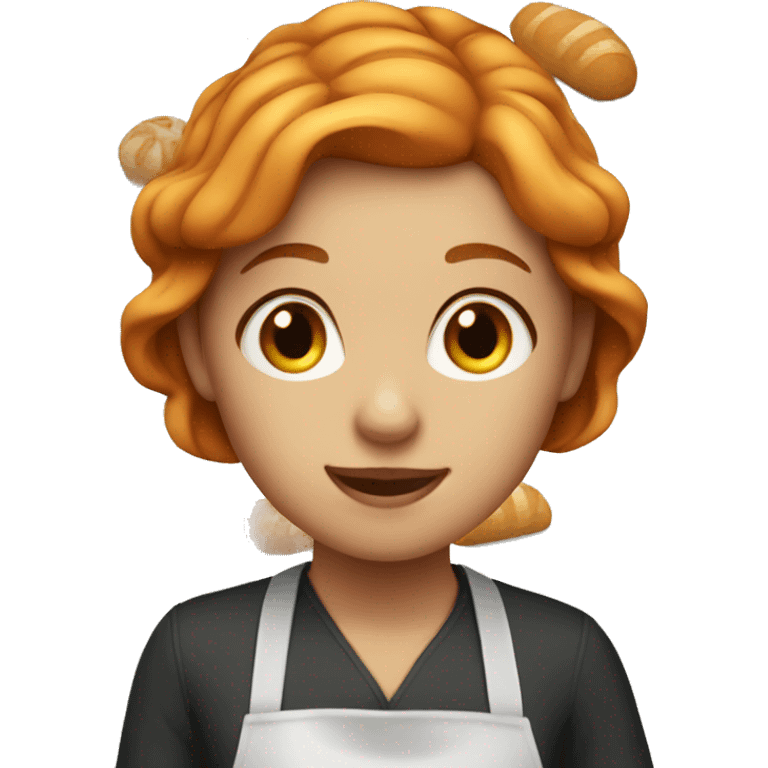 baker girl with ginger hair emoji