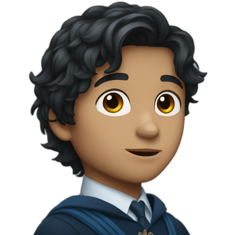 Boy with dark hair in ravenclaw emoji