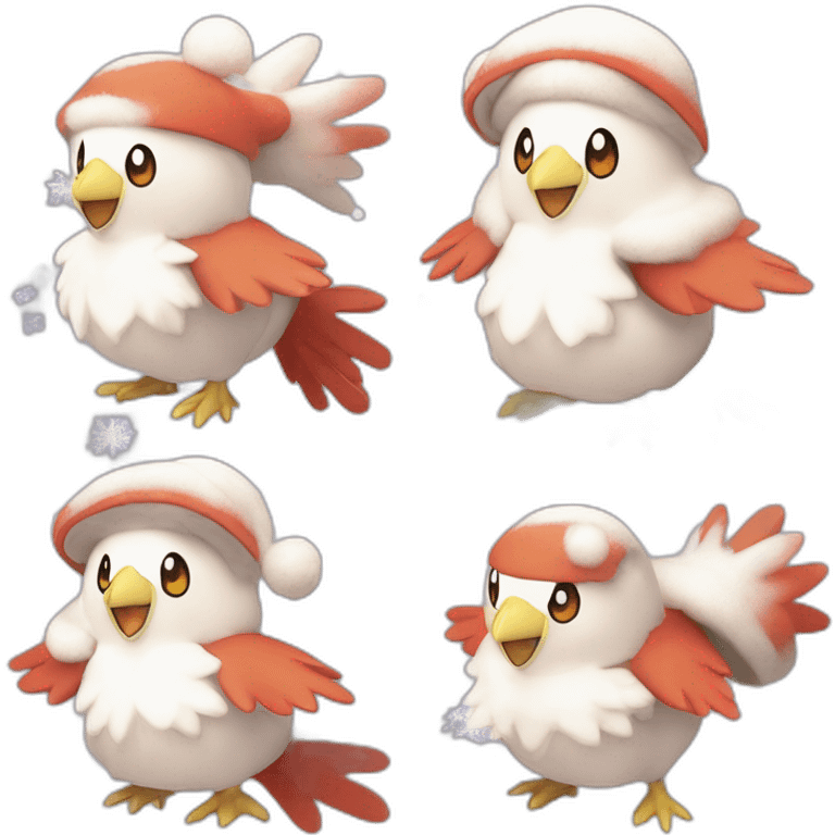 Pokemon Delibird Badge Winter Slowflake GiftBox emoji