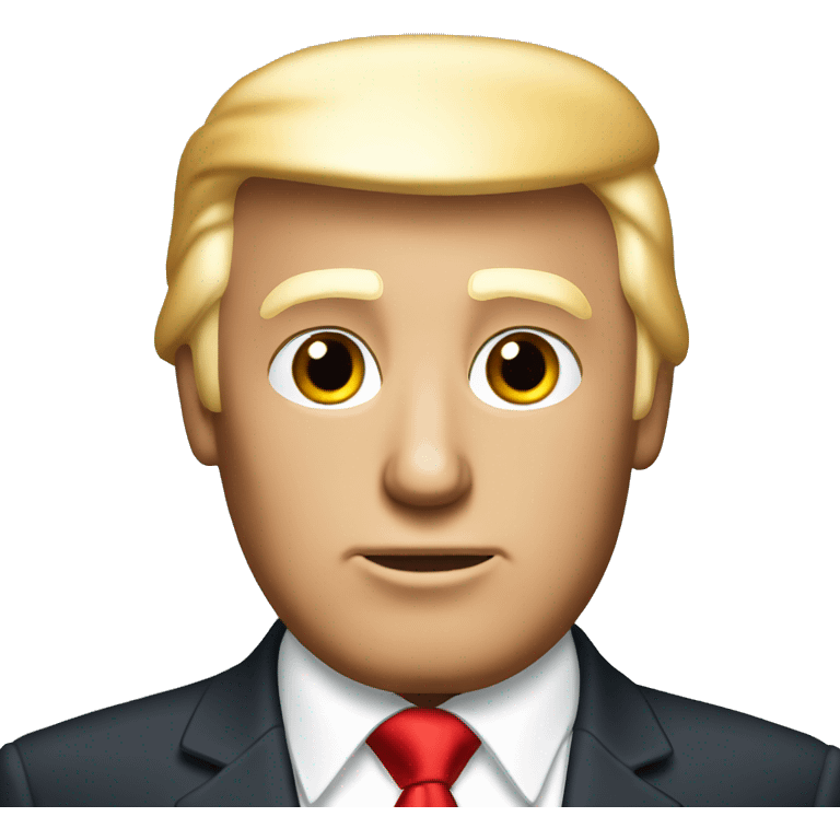 Donald trump with a red tie holding a crystal emoji