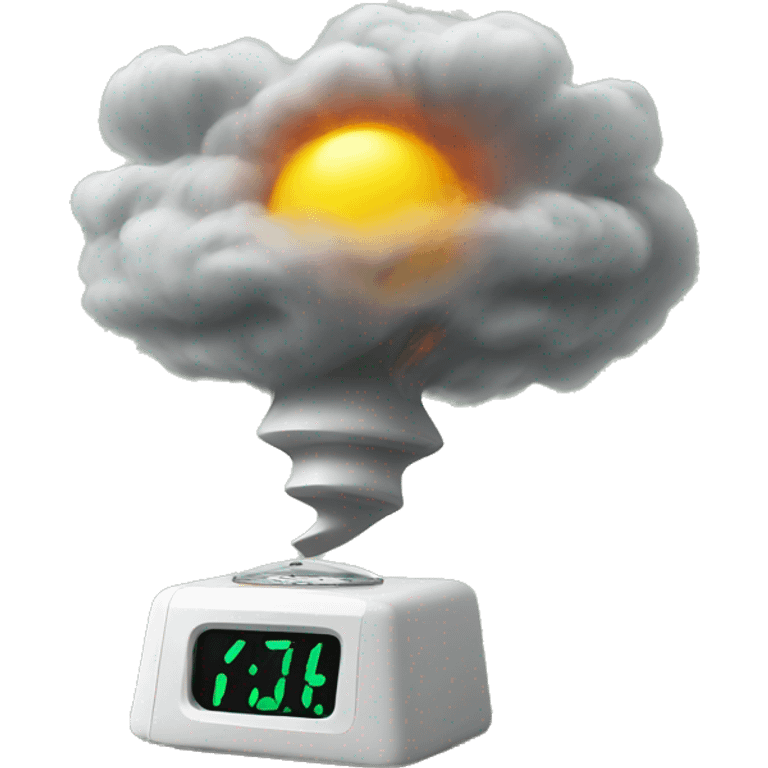 Tornado alarm clock emoji