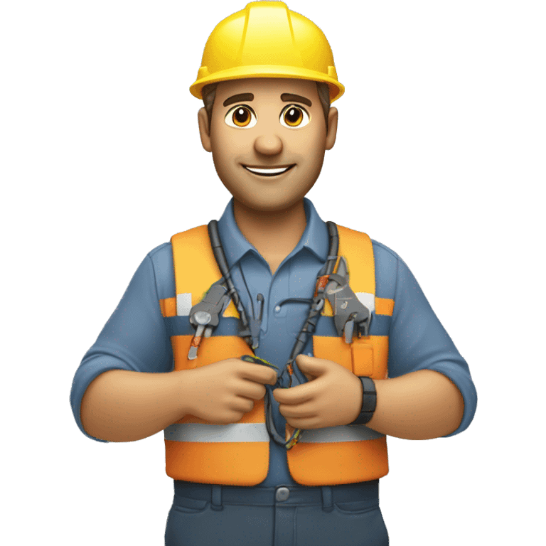 technician with fiber optic cable in one hand emoji