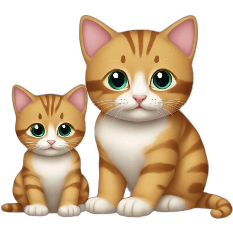 Deux chats qui font un bébé chat Deux personnes qui font un bébé emoji