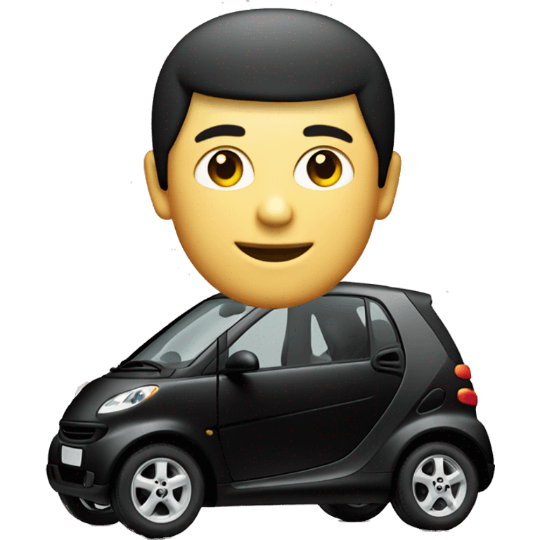 smart car from 1999 in black emoji