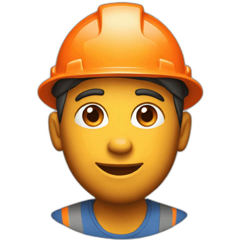 construction worker with orange cone icon on his hat emoji