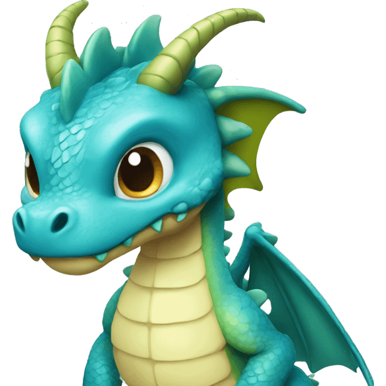 mignon dragon bleu emoji