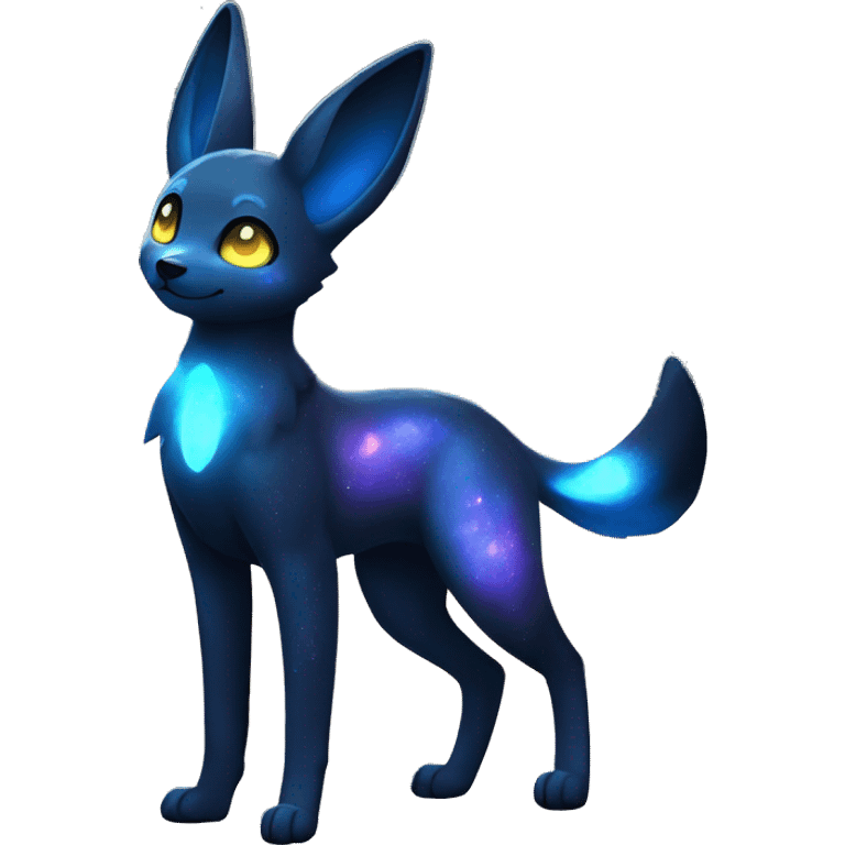 Shiny Sparkly Nebula Umbreon full body emoji