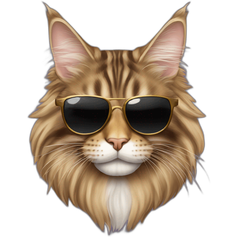 Tabby maine coon with sunglasses emoji