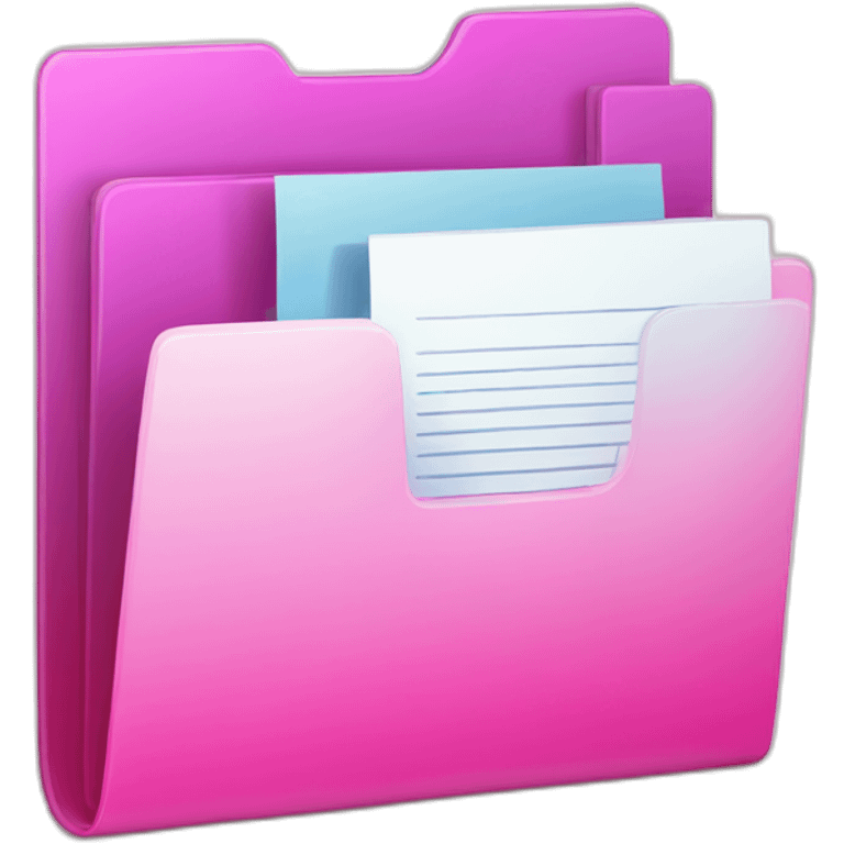 gradient pink shades folder with documents emoji