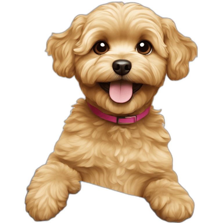 golden maltipoo show thumbs up emoji