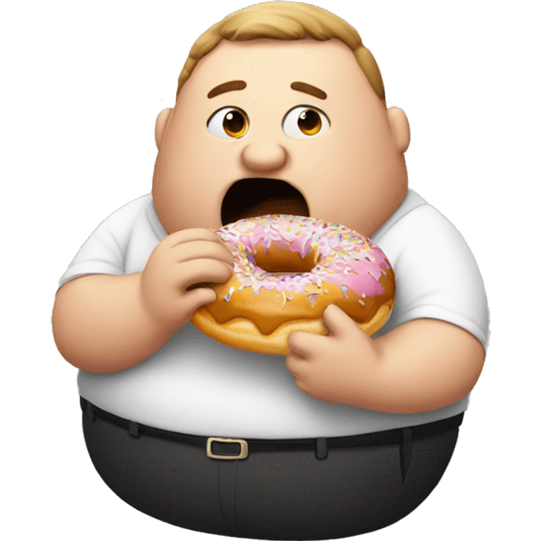 fat man eating donut emoji