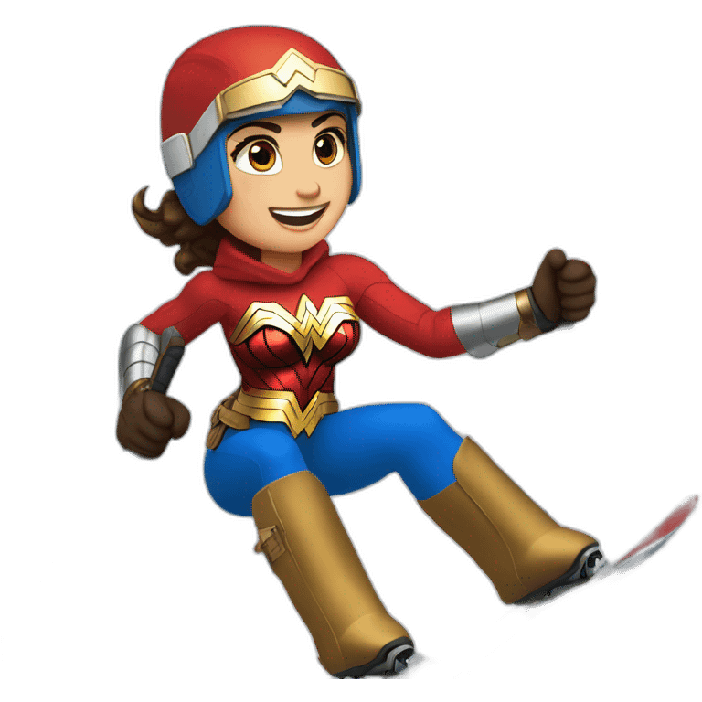 Wonder woman qui fait du ski alpin emoji