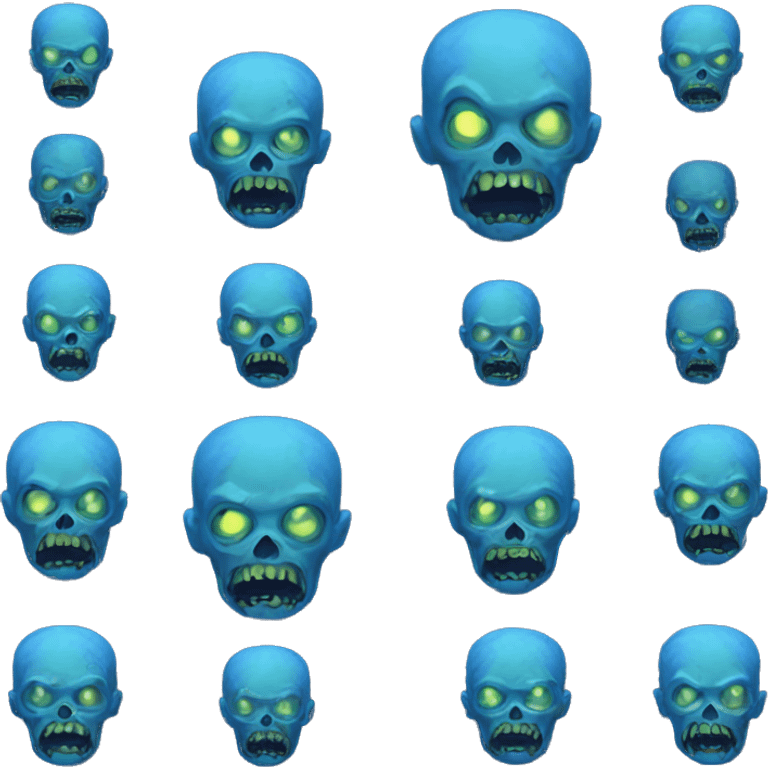 Dark zombie subtle blue glow blue flames emoji