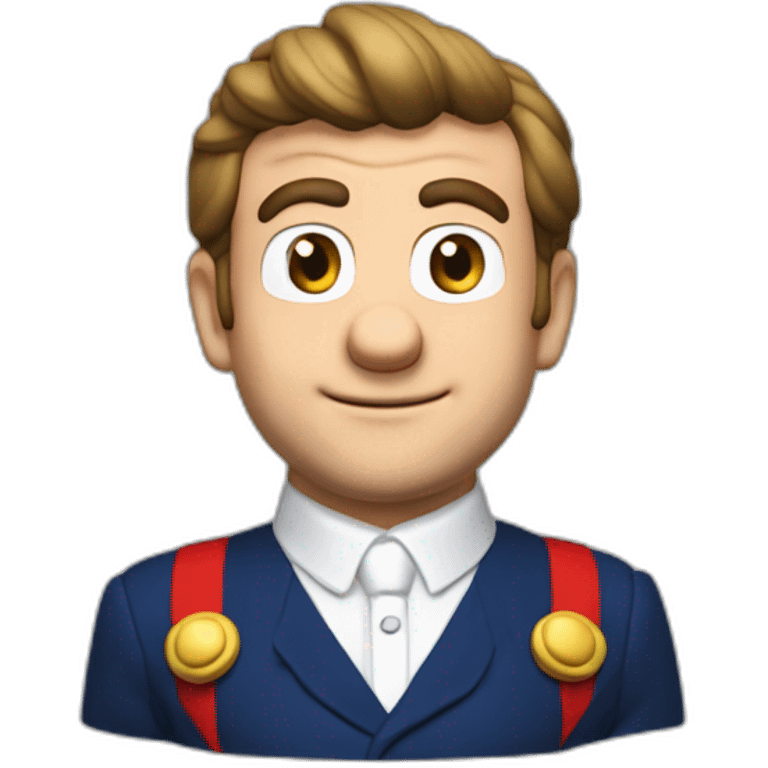 Emmanuel Macron déguisé en super mario emoji