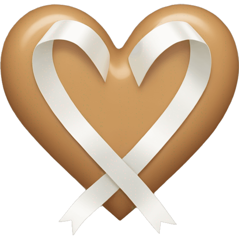 Tan heart with white ribbon emoji