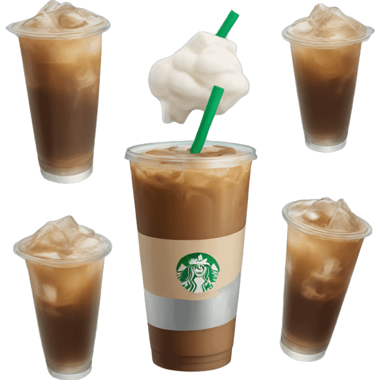 Starbuck ice coffee with ice cubes emoji