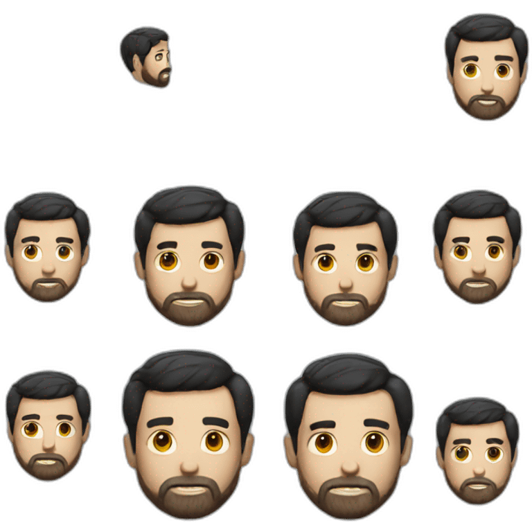 bearded white man with short black hair emoji