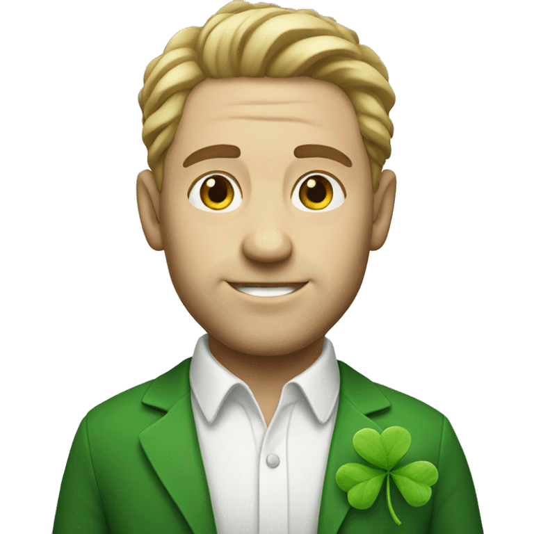 white man with clover emoji