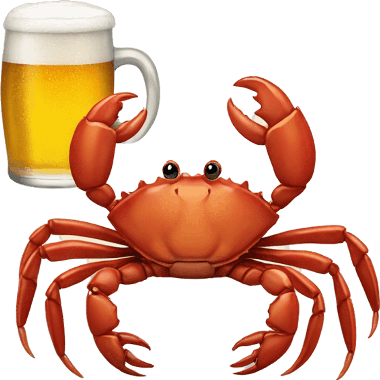 crab drinking beer emoji