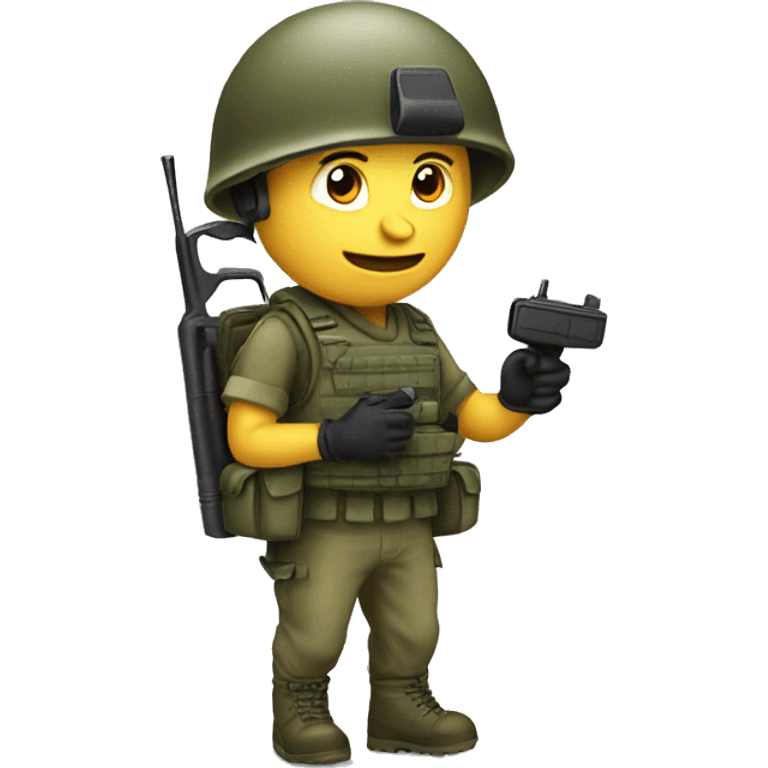 soldier with a walkie-talkie emoji