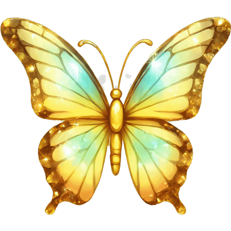 Shiny sparkly glass crystal butterfly emoji