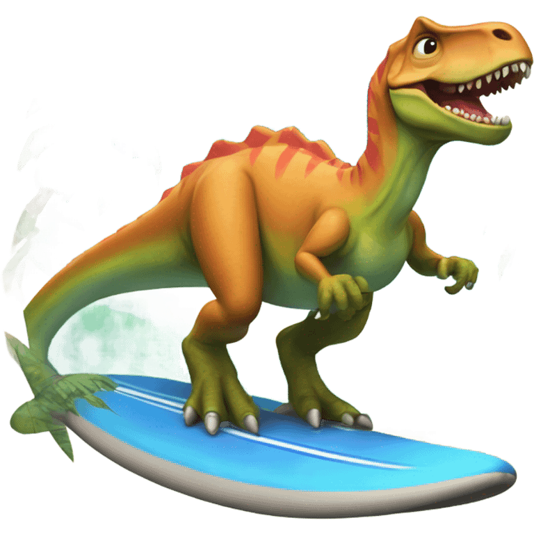 Dinosaurio surfista  emoji