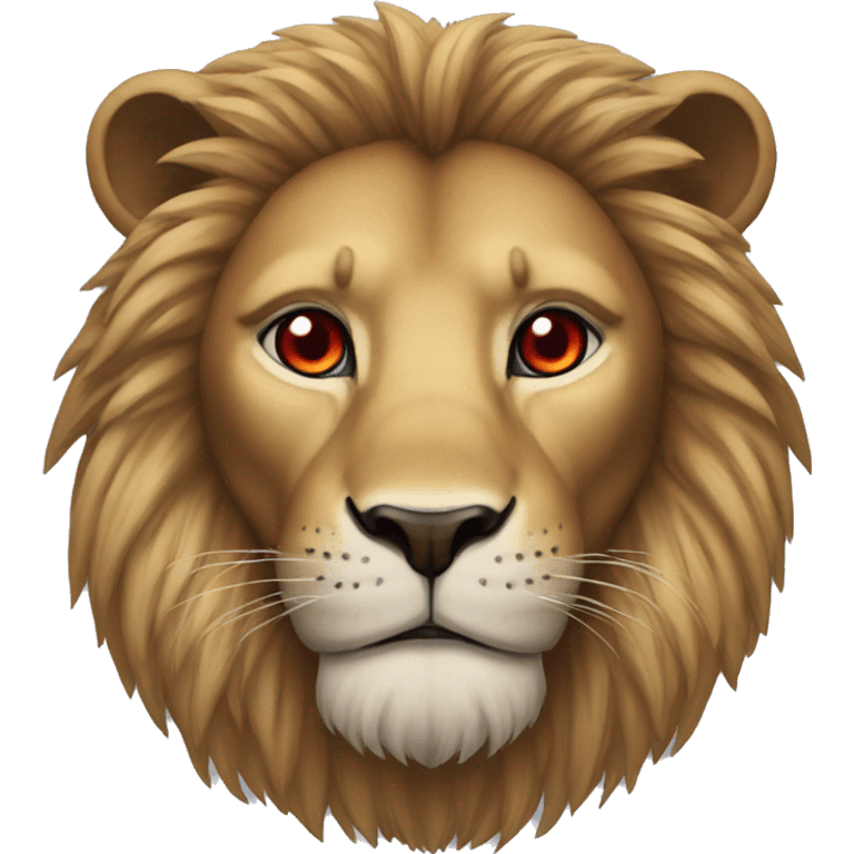 A lion whith red and blue eyes emoji